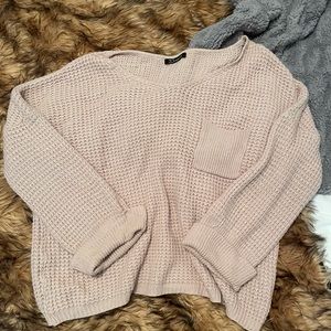 Pink waffle knit sweater